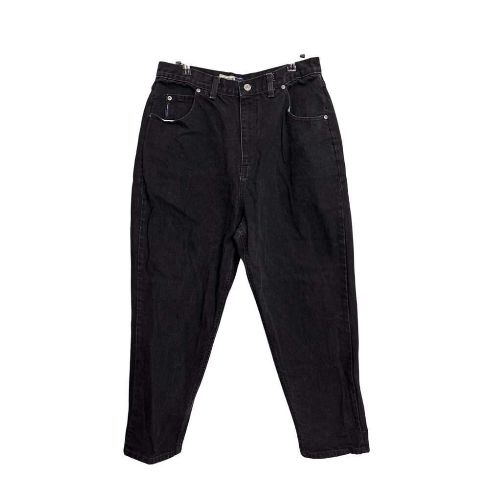 Faded Glory Jeans Womens 16P Black Relaxed Fit Tapered Leg High Rise Vintage 90s